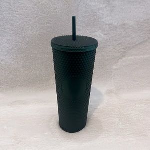 NWOT Matte Dark Green Studded Starbucks Tumbler